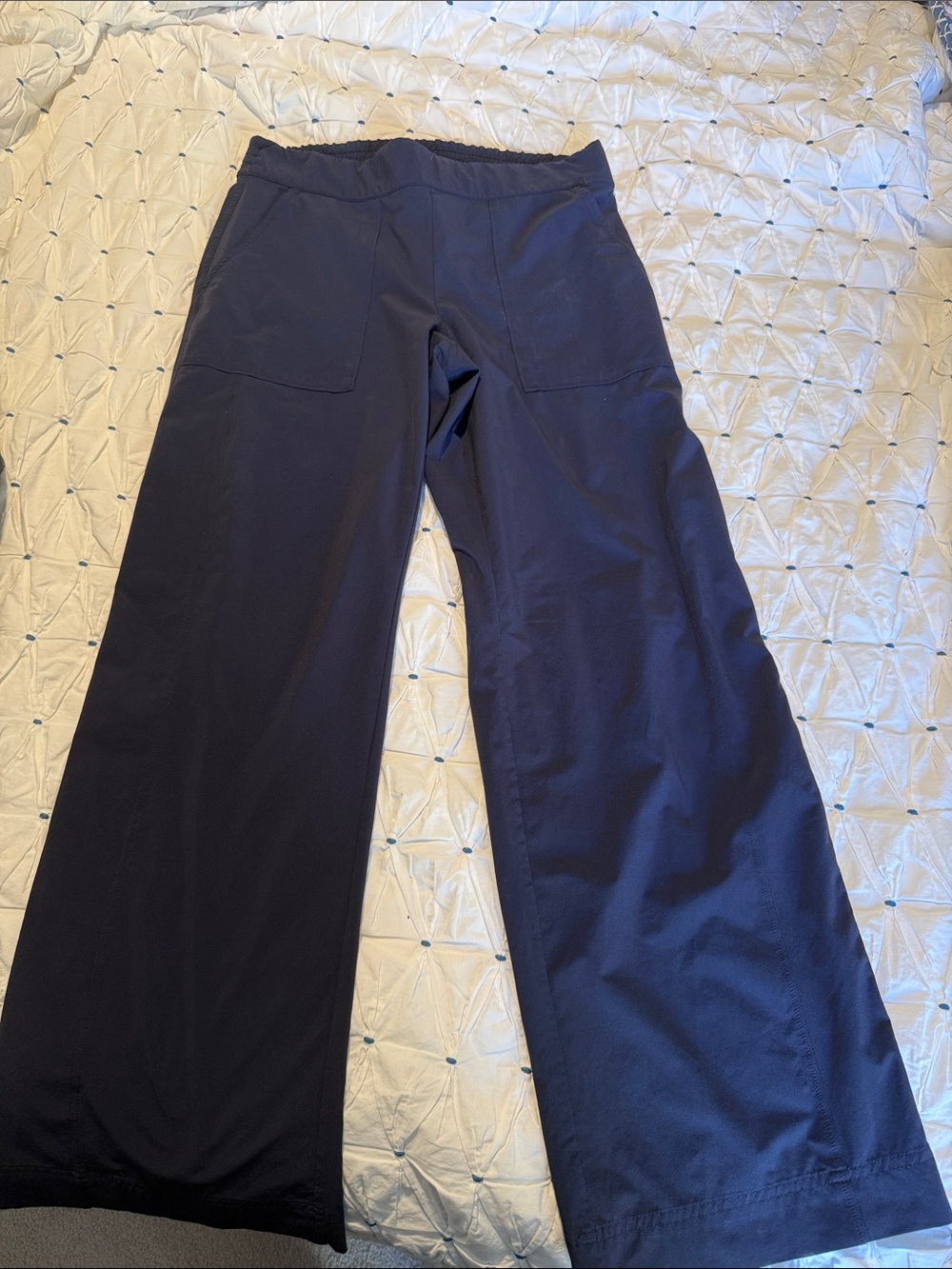 Athleta High-Rise Wide-Leg Navy Blue Pants